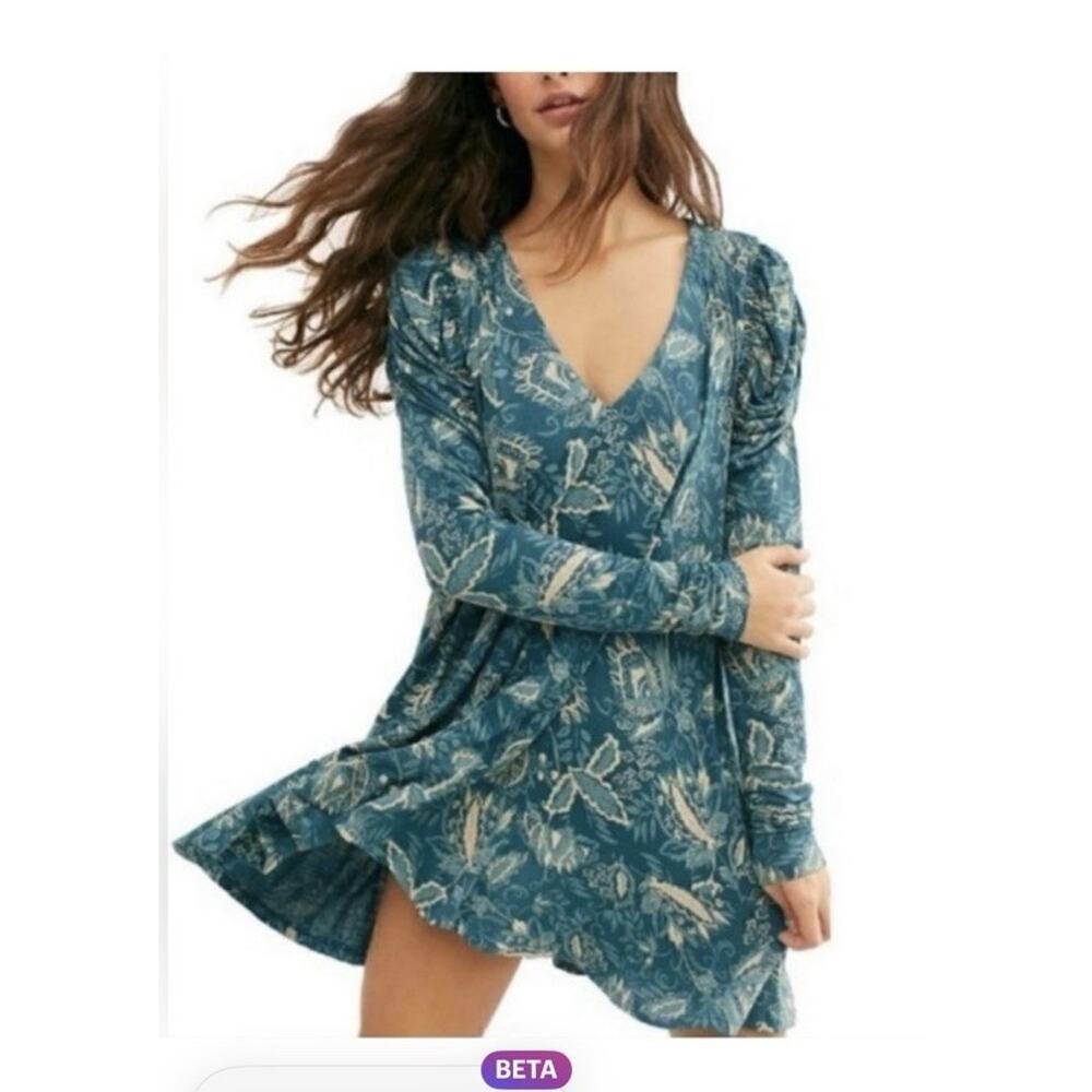 Free People Small Cute Boho Dress Babydoll Whimsy goth Grunge Fall